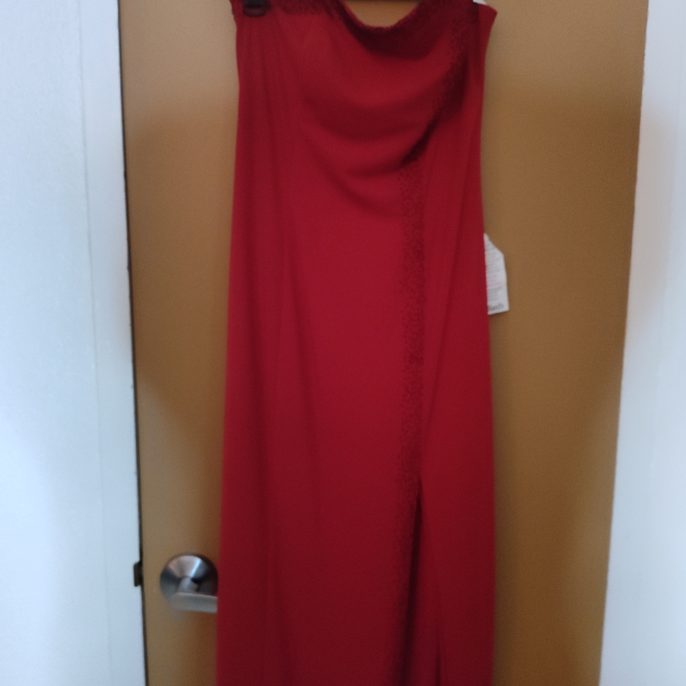 Red Maxi Dress with Side Slit
